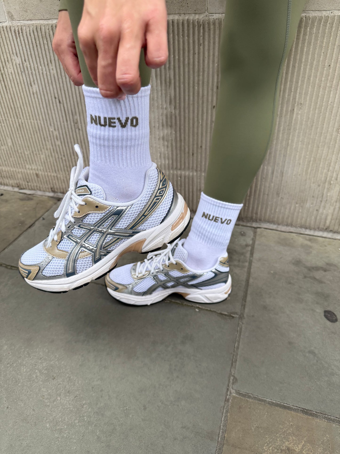 White & Khaki Socks