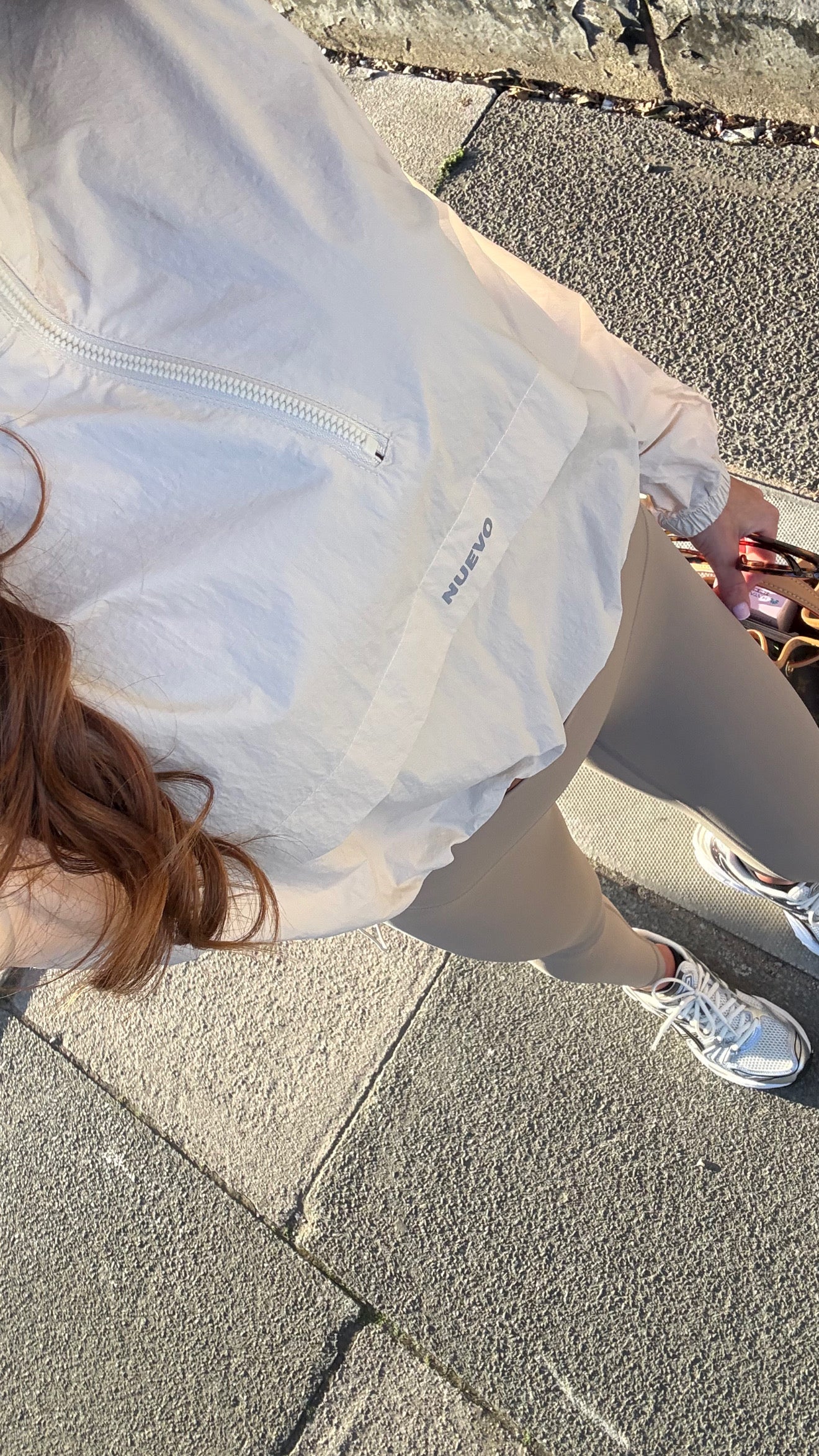 Beige Half-Zip Windbreaker