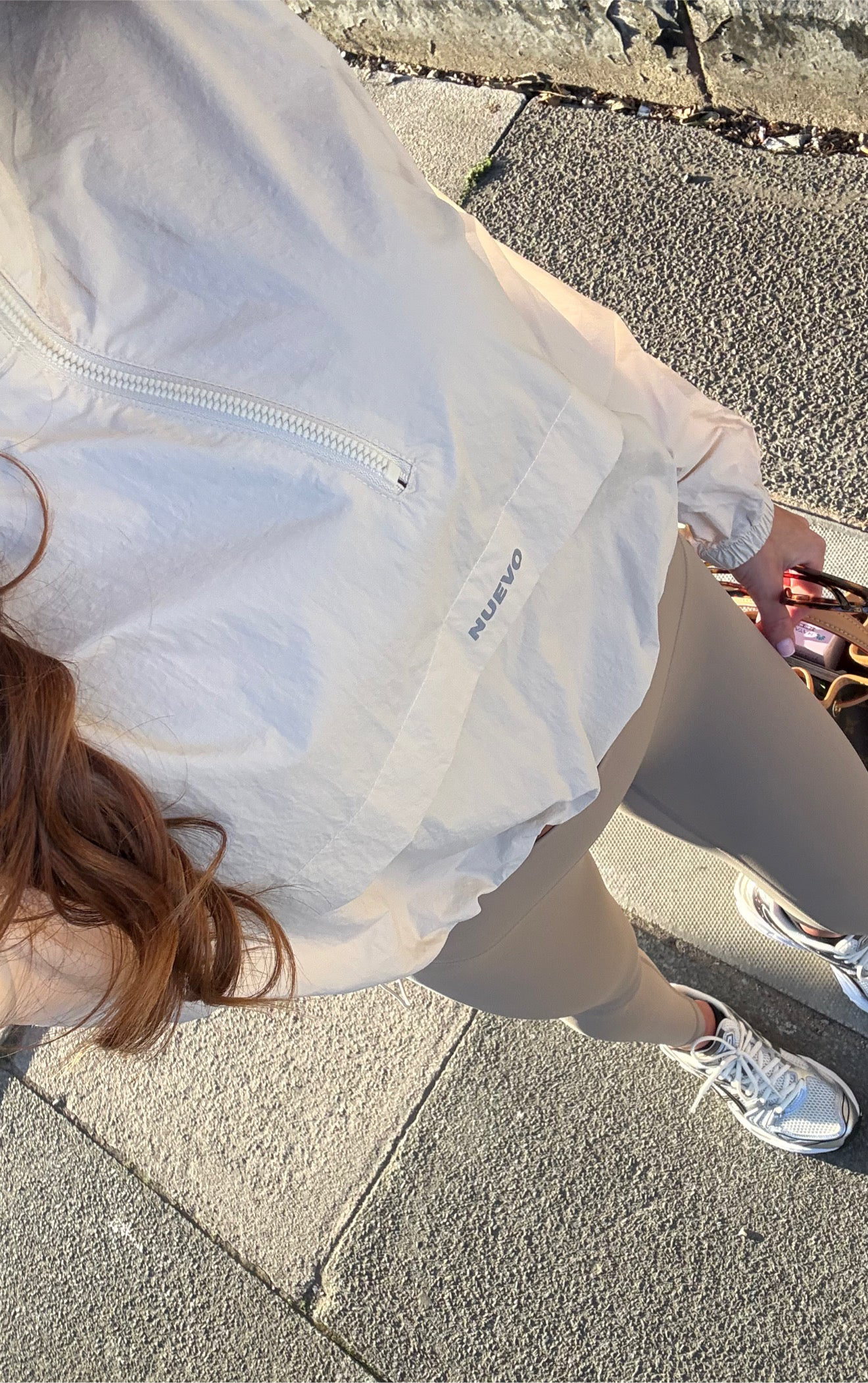 Beige Half-Zip Windbreaker