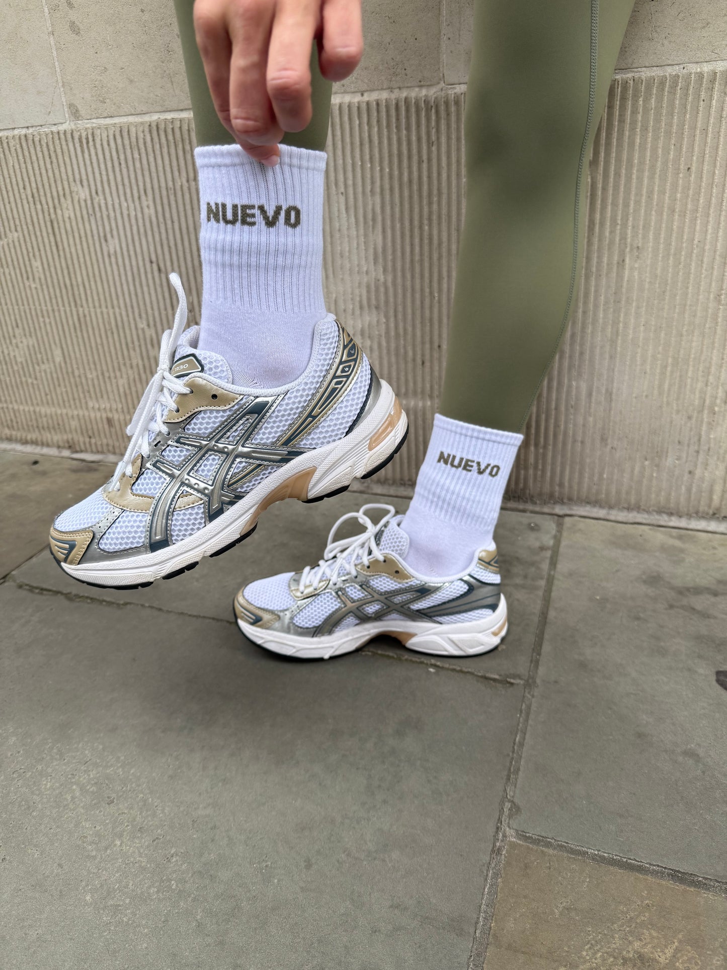 White & Khaki Socks