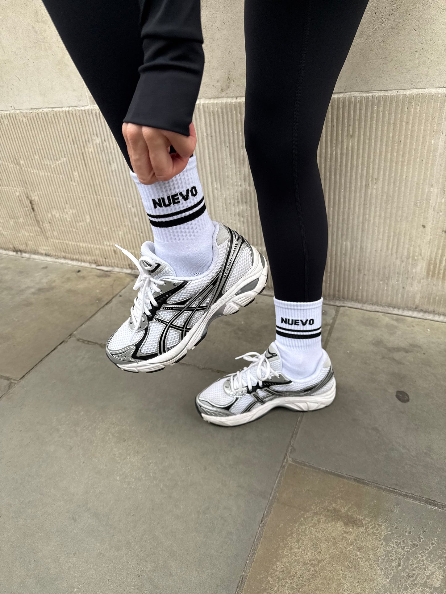 White Nuevo Crew Socks