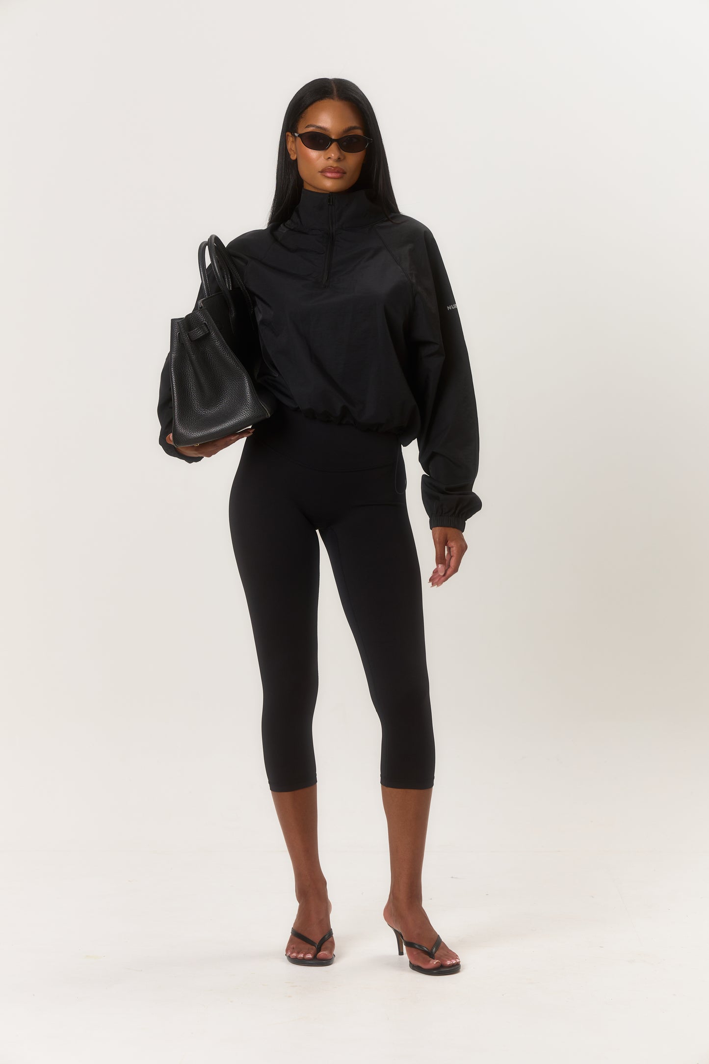Quarter Zip Windbreaker - Black