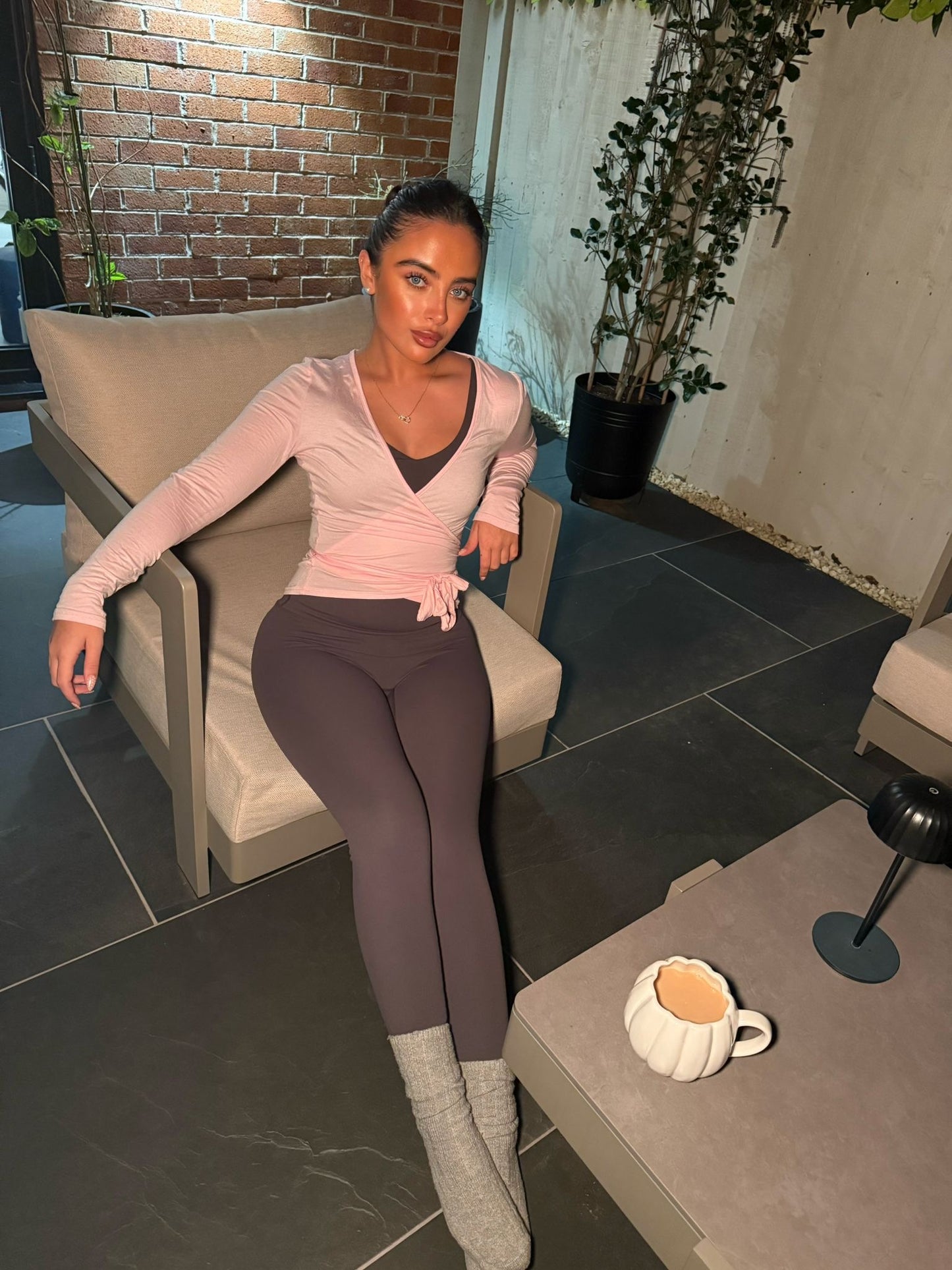 Wrap over cardigan - Baby Pink