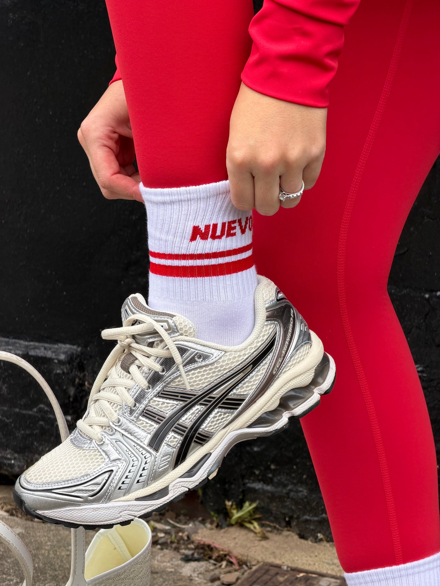 Cherry Red Crew Socks