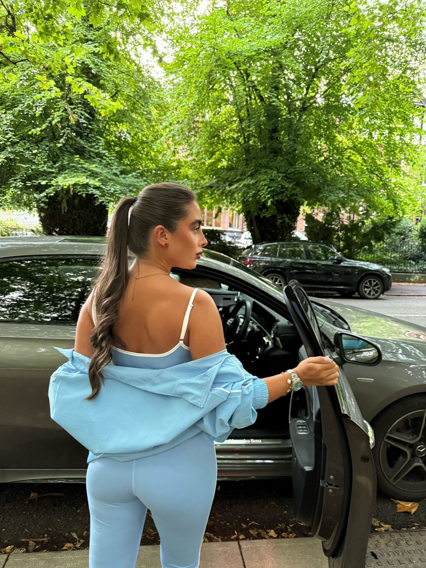 Athletic Contrast Two Piece - Seashell Blue