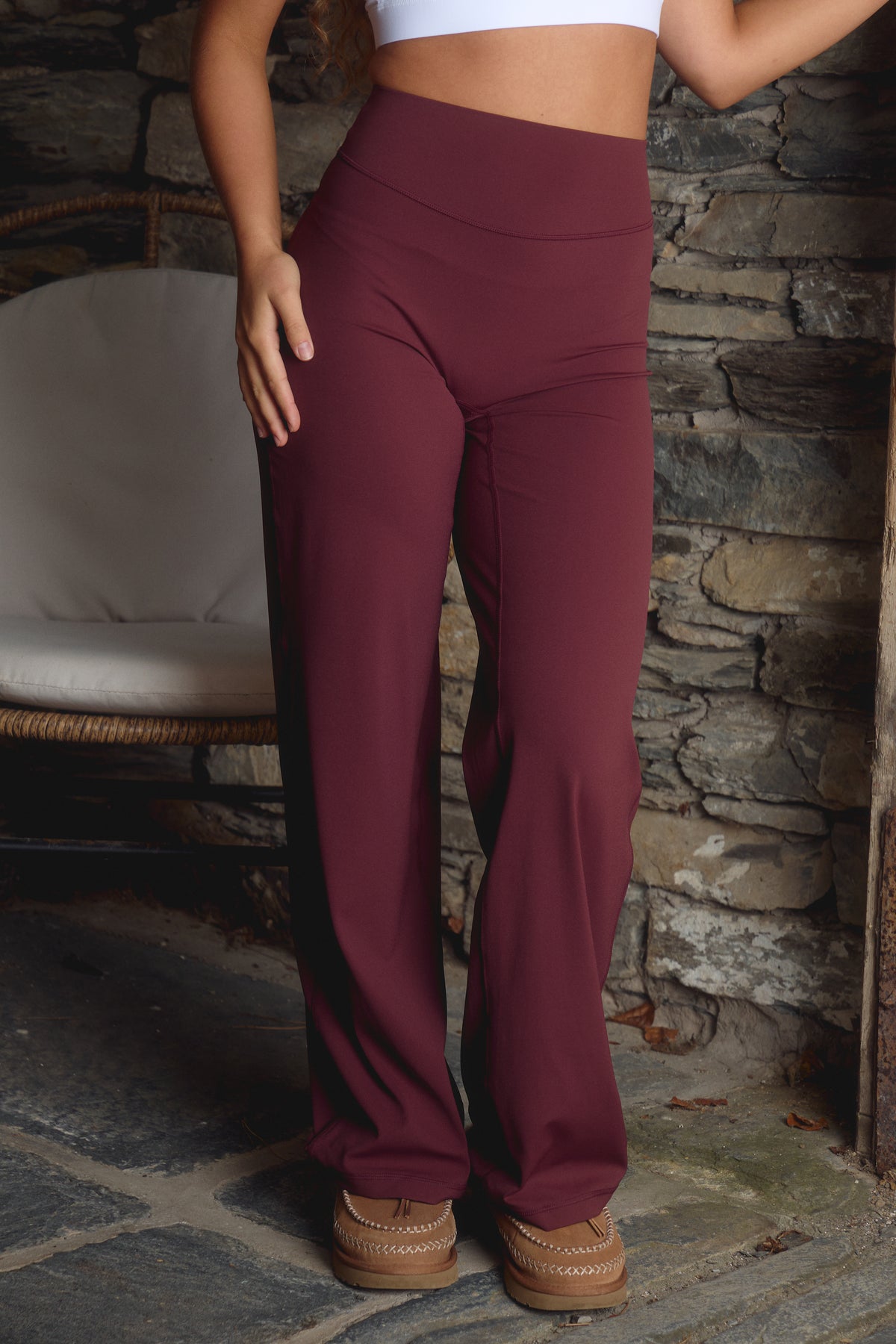 Studio Wide Leg Trouser - Mulberry