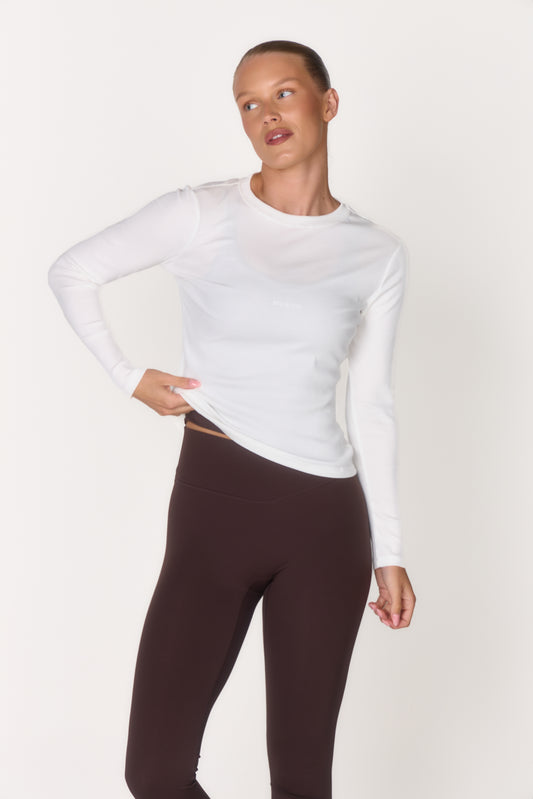 Soft Rib Everyday Long Sleeve - White
