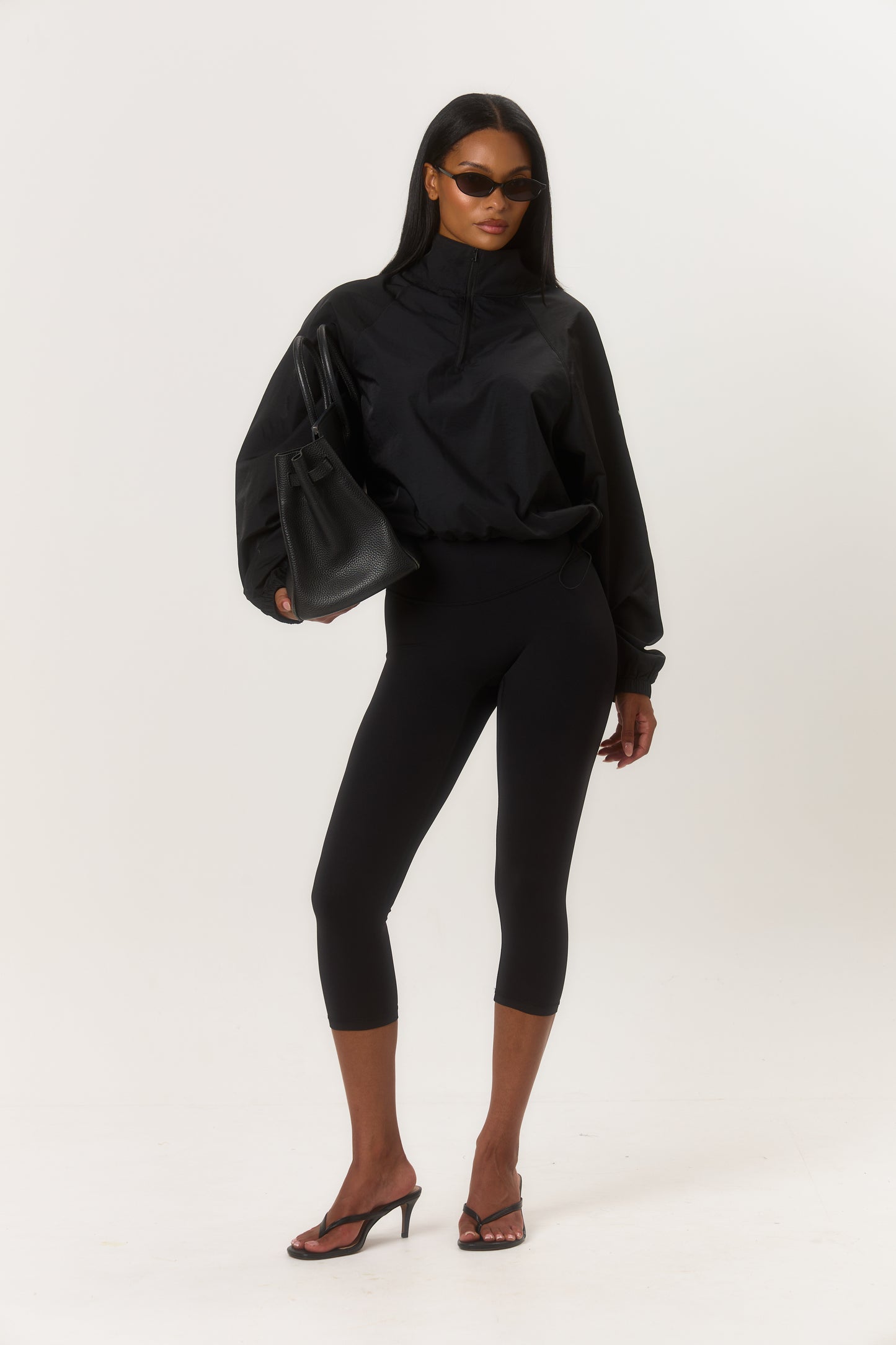 Quarter Zip Windbreaker - Black