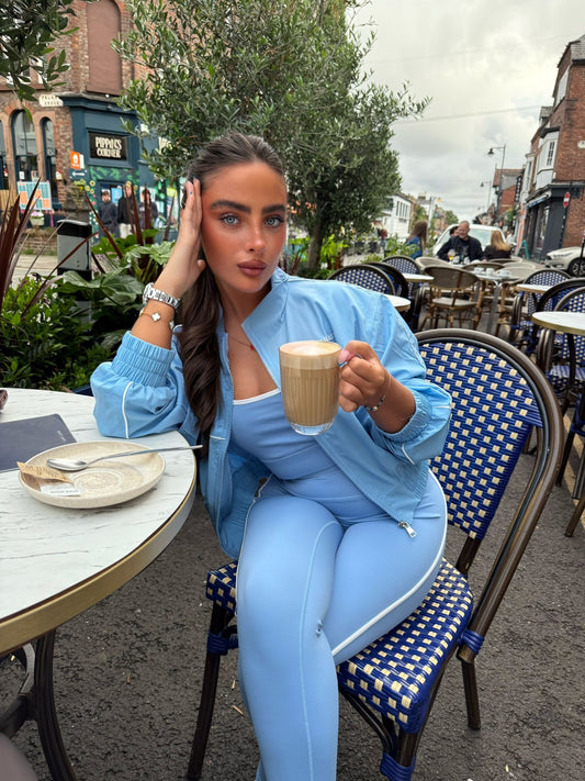 Athletic Track Jacket - Seashell Blue