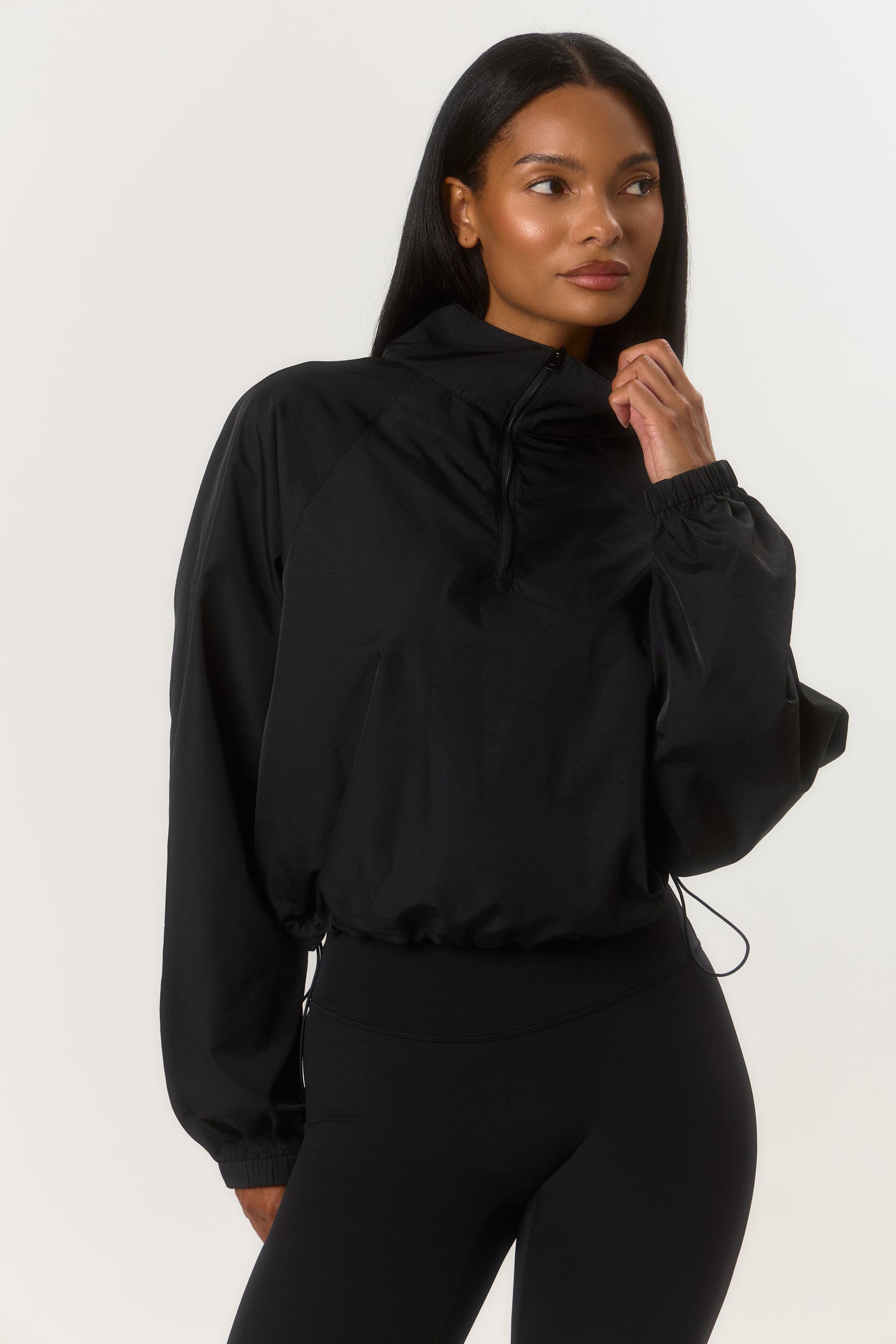Quarter Zip Windbreaker - Black