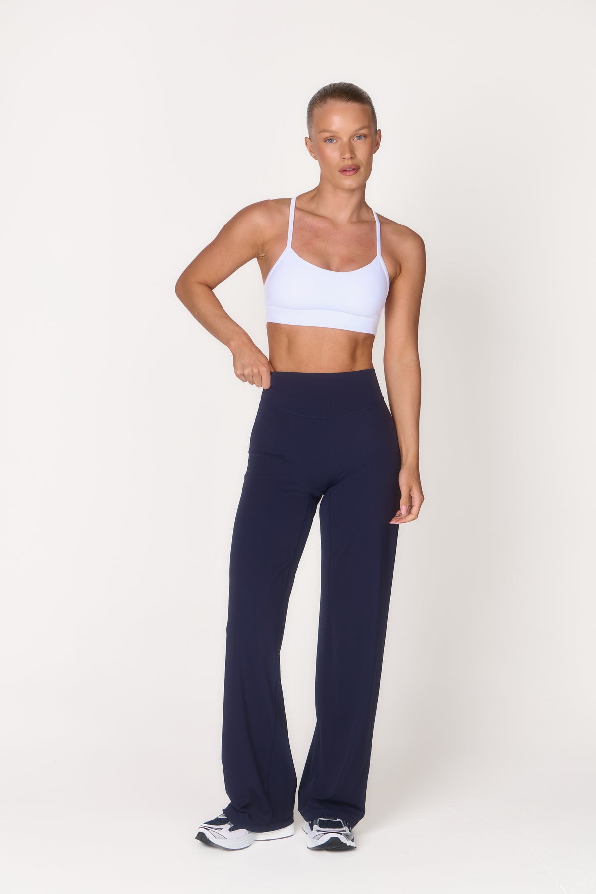Studio Wide Leg Trousers - Navy