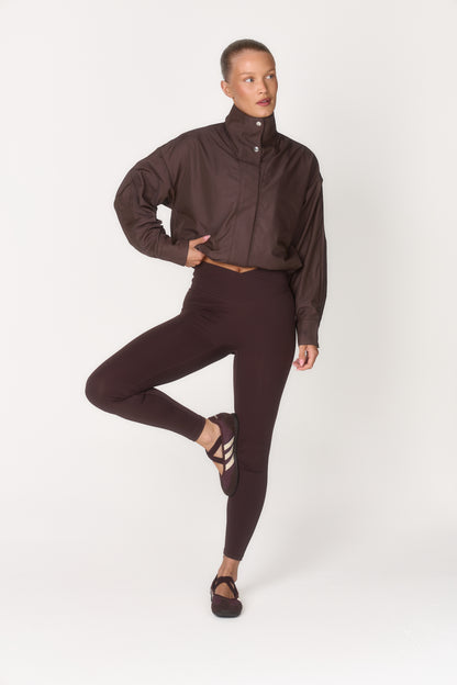 Coffee Bean Funnel Neck Windbreaker