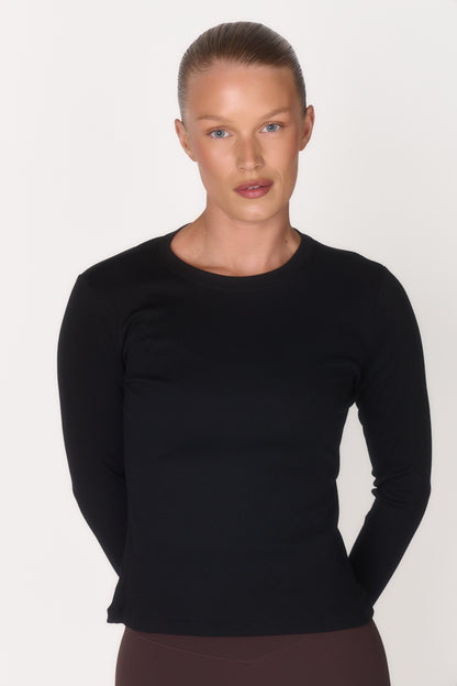 Soft Rib Everyday Long Sleeve - Black
