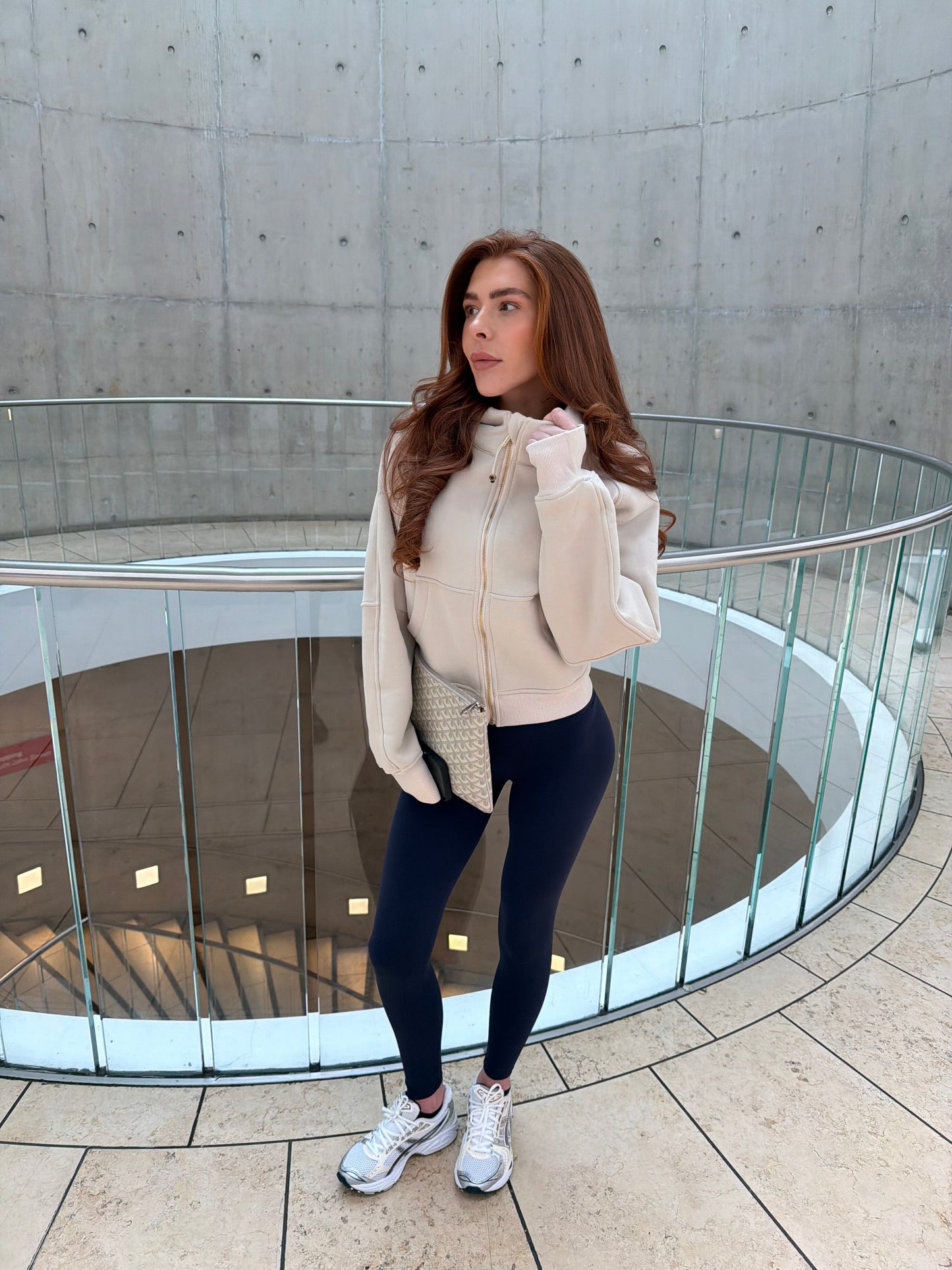 Light Beige Scuba Jacket