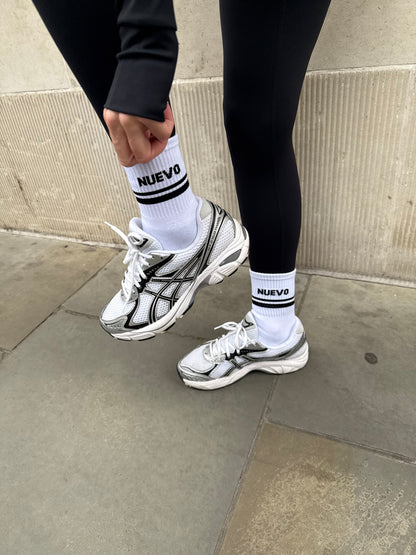 White Nuevo Crew Socks