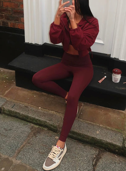 Burgundy Zip Up Jacket