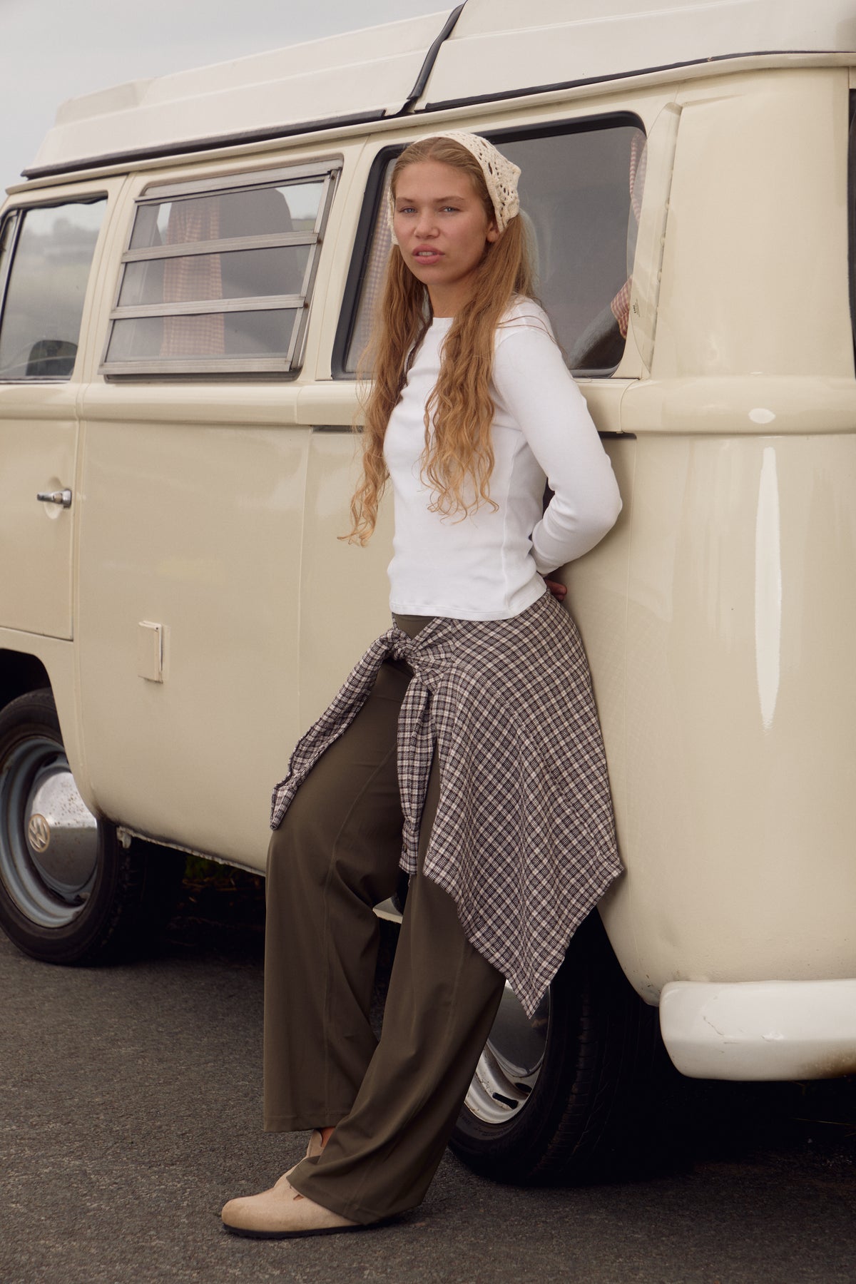 Studio Wide Leg Trouser - Olive Green