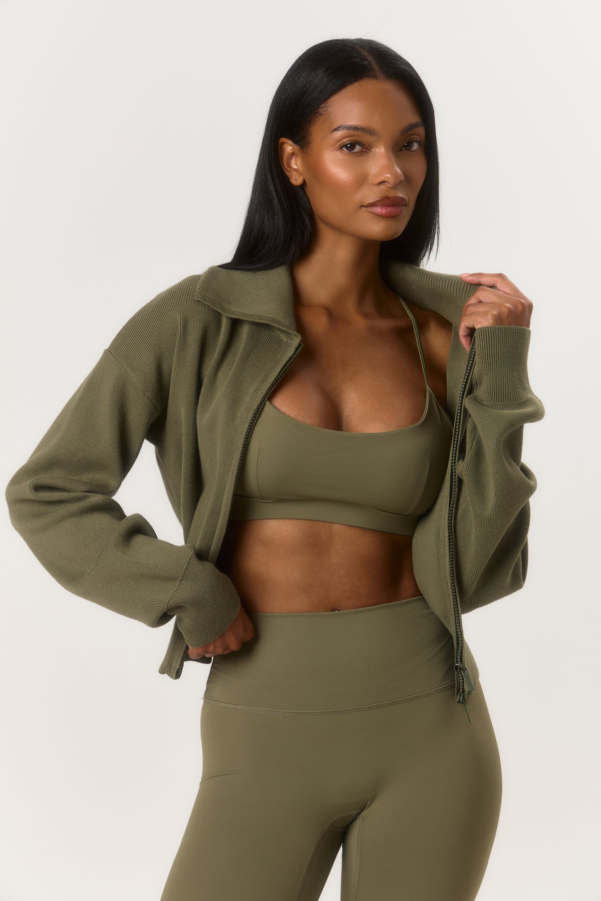 The Atelier Cardigan - Olive Smoke