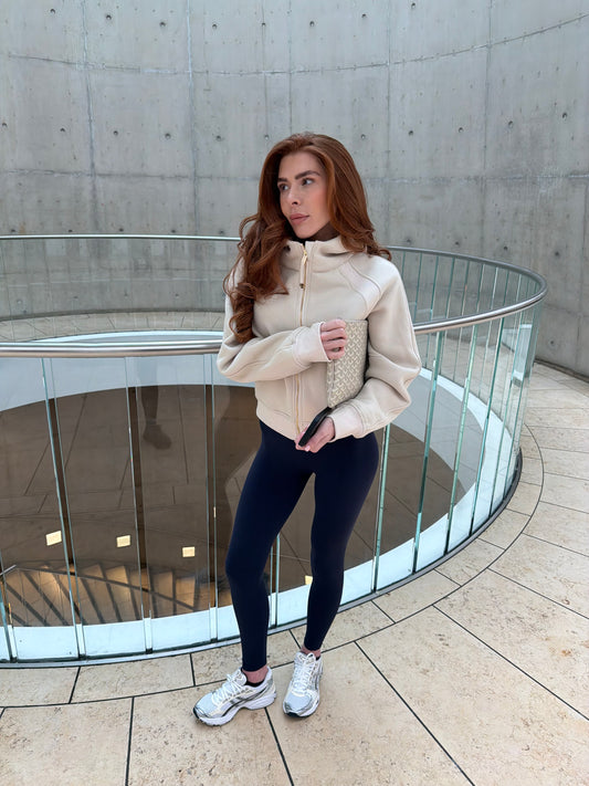 Light Beige Scuba Jacket