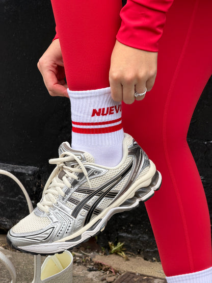 Cherry Red Crew Socks
