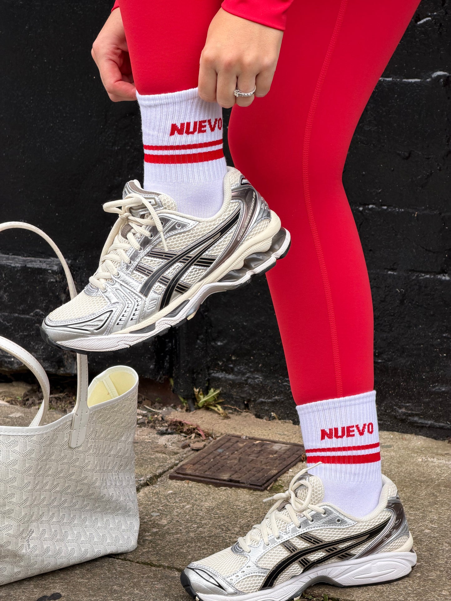 Cherry Red Crew Socks