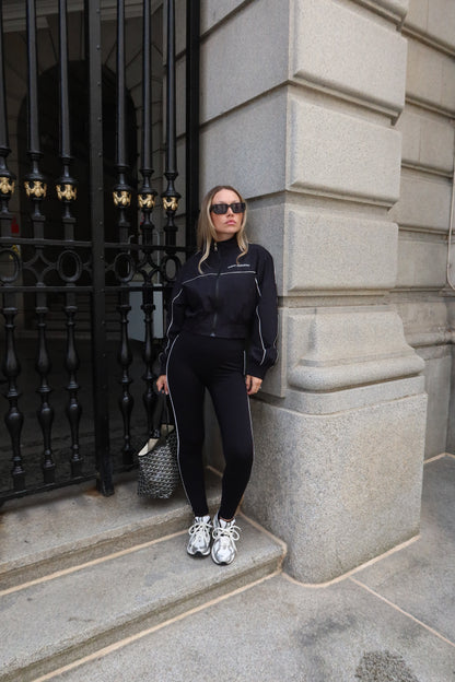 Athletic Track Jacket - Black