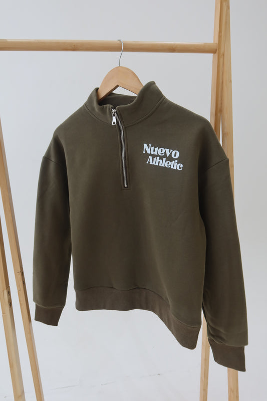 Athletic Half-Zip Sweatshirt - Army Green