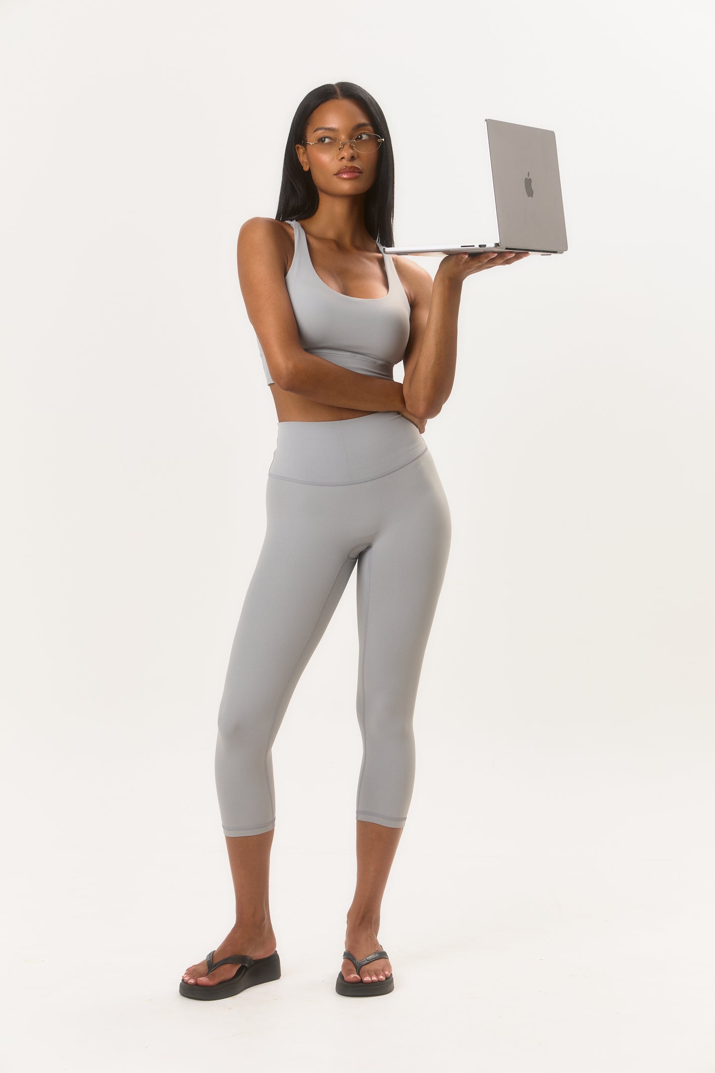 Studio Capri Leggings - Ice Grey