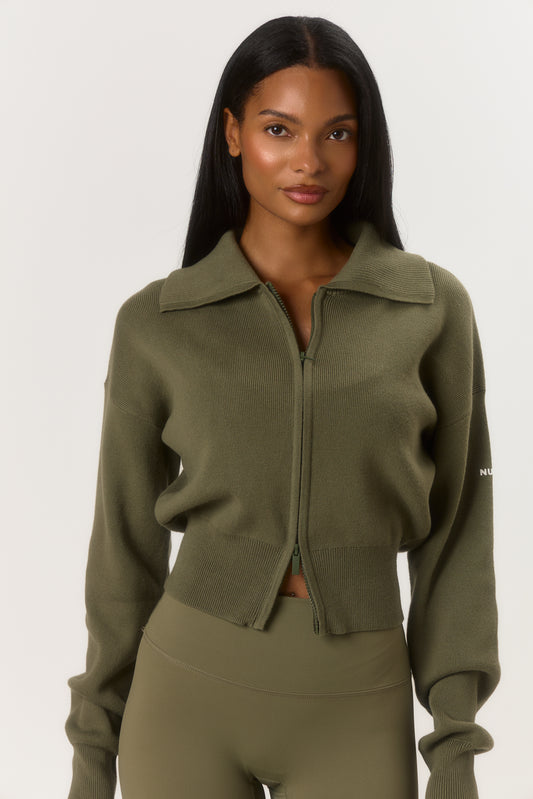 The Atelier Cardigan - Olive Smoke