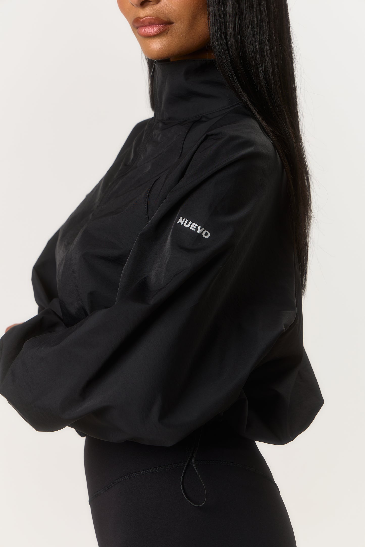 Quarter Zip Windbreaker - Black