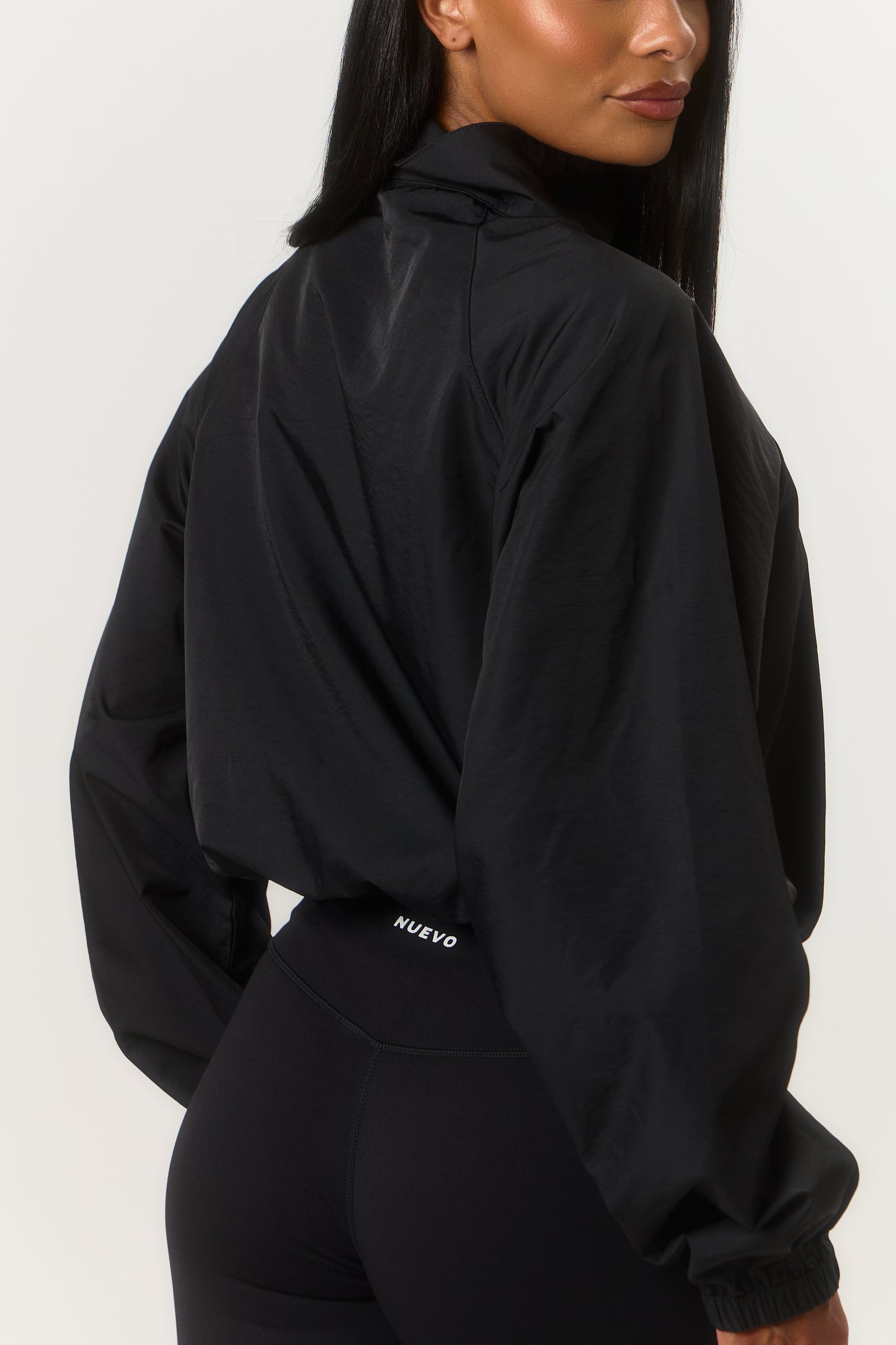 Quarter Zip Windbreaker - Black