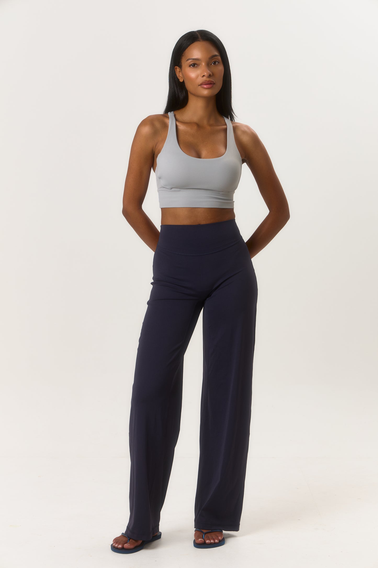 Studio Wide Leg Trousers - Navy